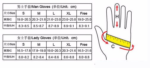 防护手套规格型号表
